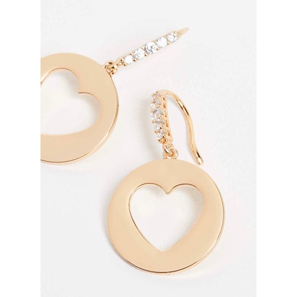kate spade gold tone heart sparkly drop earring